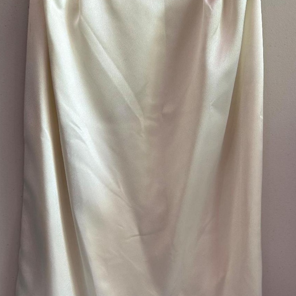 Elegant Cream Satin Skirt